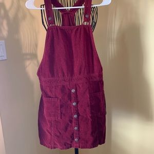 red/maroon overall dress size S